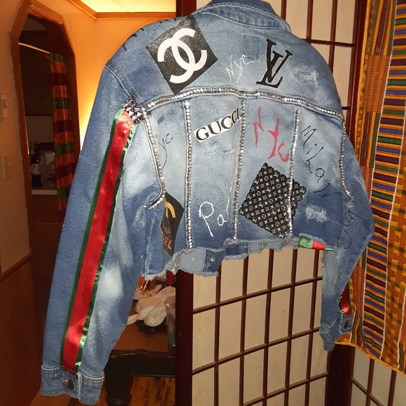 Upcycled jean jacket - Picture 2 of 2